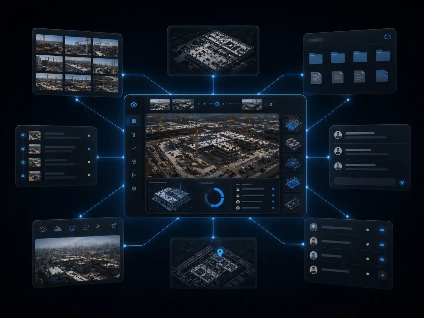 Location de caméra timelapse chantier ERIGE avec plateforme de suivi TEYE